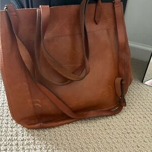 Madewell Rich Brown Leather Tote
